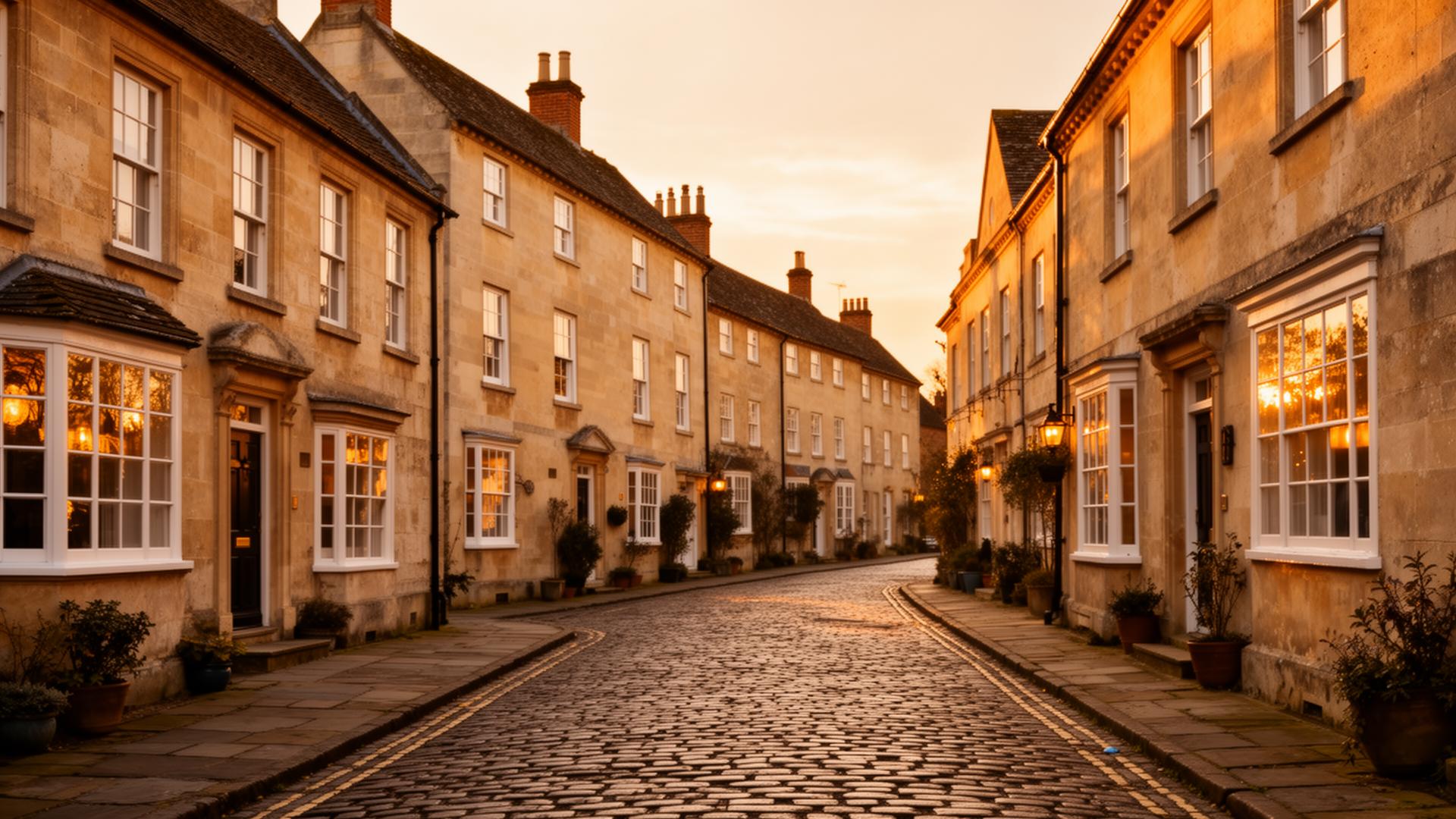 Stamford limestone street, where AJ's Glass & Glazing installs